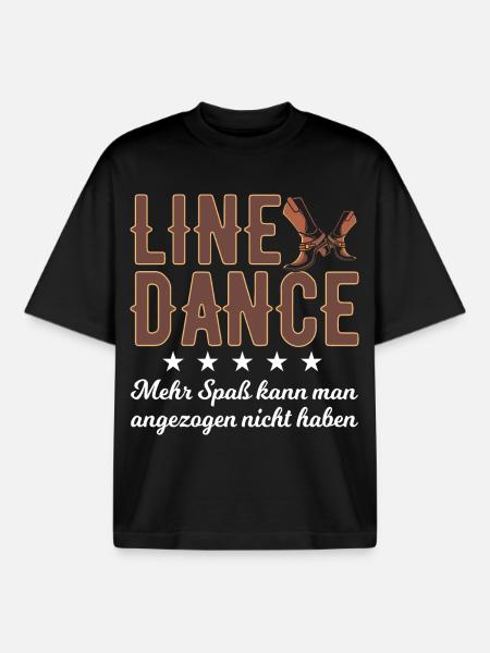 Linedance Spaß - Boxy Heavyweight Unisex Organic T-Shirt von Stanley/Stella - Schwarz