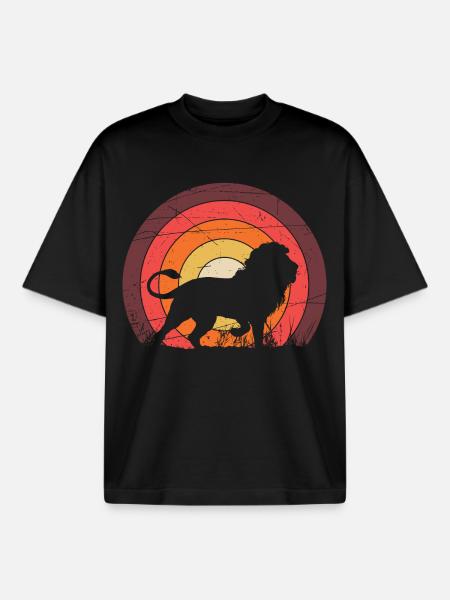 A lion - Boxy Heavyweight Unisex Organic T-Shirt by Stanley/Stella - black