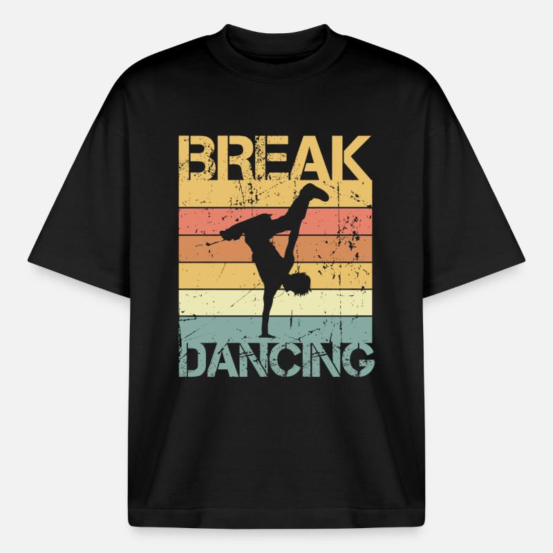 Breakdance - T-shirt unisexe épais coupe boxy Stanley/Stella - noir