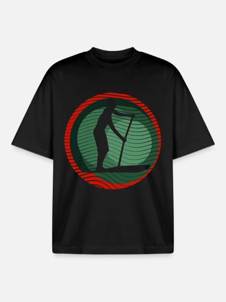 SUP - Surf - T-shirt unisexe boxy épais biologique Stanley/Stella - noir