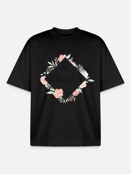 Romantiske blomster Bruden - Stanley/Stella unisex boxy heavyweight T-shirt økologisk - sort