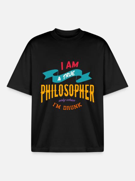 Saufspruch - Boxy Heavyweight Unisex Organic T-Shirt von Stanley/Stella - Schwarz