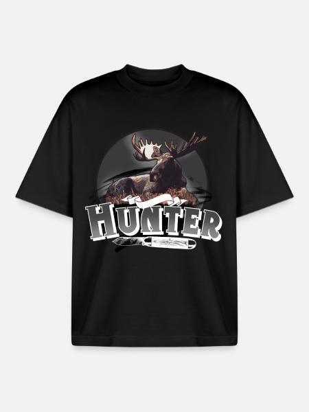 Hunter hunter hunting - Boxy Heavyweight Unisex Organic T-Shirt by Stanley/Stella - black