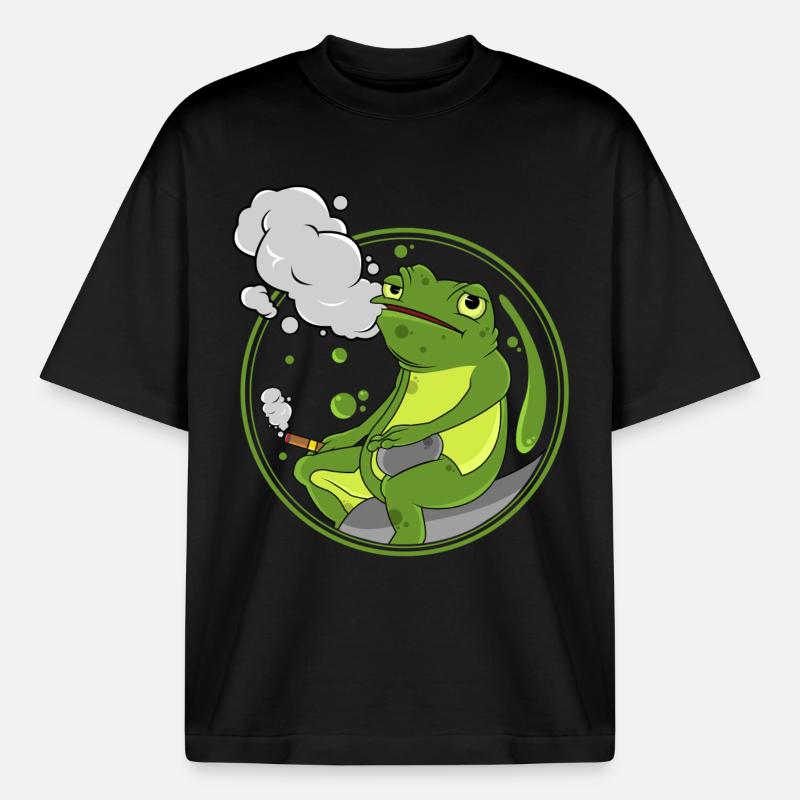 Frosch Zigarre - Boxy Heavyweight Unisex Organic T-Shirt von Stanley/Stella - Schwarz