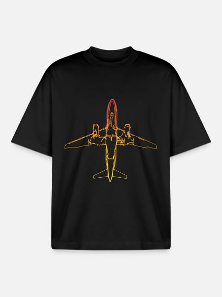 plane - Boxy Heavyweight Unisex Organic T-Shirt by Stanley/Stella - black