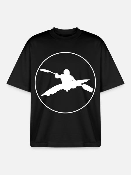 Kayak Paddle - Design - T-shirt unisexe boxy épais biologique Stanley/Stella - noir