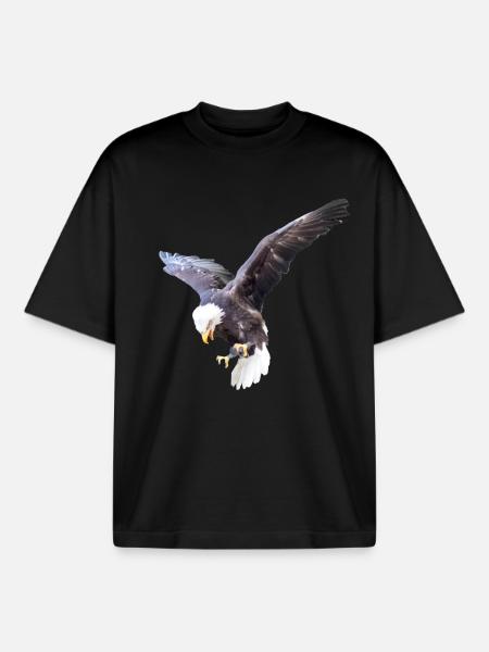 Eagle in a swoop - Boxy Heavyweight Unisex Organic T-Shirt by Stanley/Stella - black