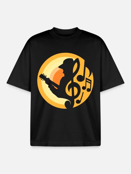 Guitar Player - Boxy Heavyweight Unisex Organic T-Shirt by Stanley/Stella - black