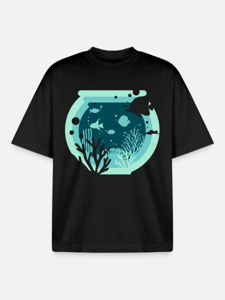 Aquarium - Aquatics - Boxy Heavyweight Unisex Organic T-Shirt by Stanley/Stella - black