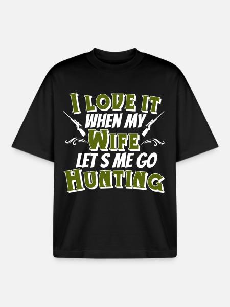 Hunter hunting - Boxy Heavyweight Unisex Organic T-Shirt by Stanley/Stella - black