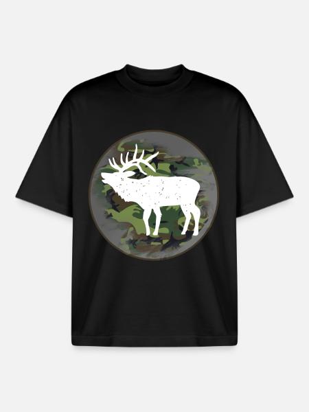 Élan chasseur - T-shirt unisexe boxy épais biologique Stanley/Stella - noir