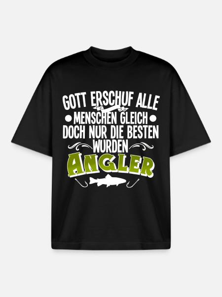 Angler Angeln - Boxy Heavyweight Unisex Organic T-Shirt von Stanley/Stella - Schwarz