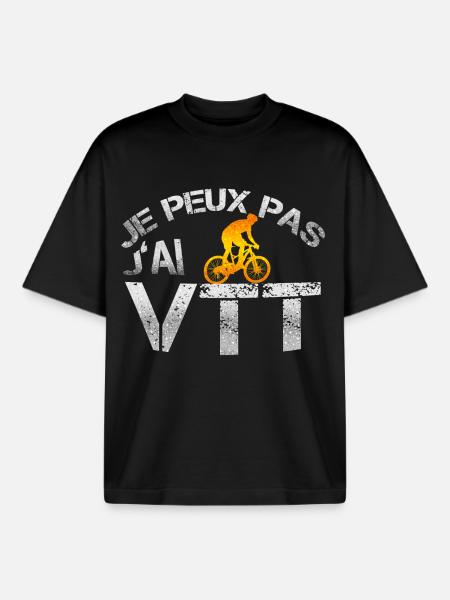 Vtt - T-shirt unisexe boxy épais biologique Stanley/Stella - noir