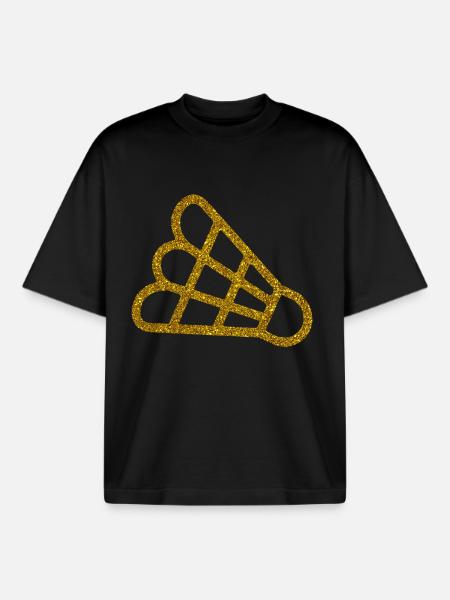 Gold Badminton - Boxy Heavyweight Unisex Organic T-Shirt von Stanley/Stella - Schwarz