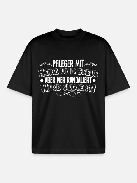 Pfleger - Boxy Heavyweight Unisex Organic T-Shirt von Stanley/Stella - Schwarz