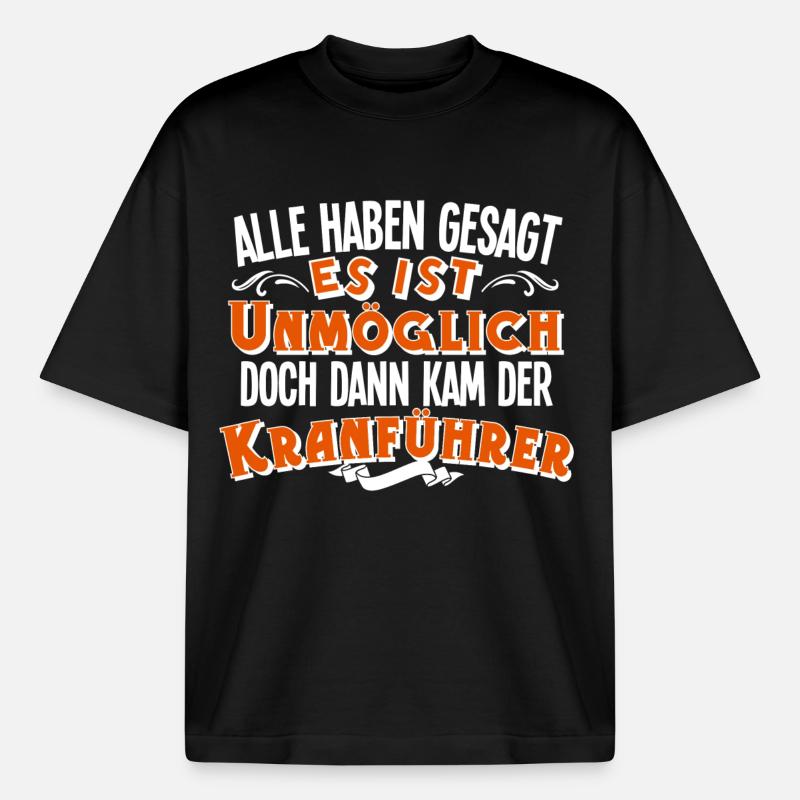 Kranführer - Boxy Heavyweight Unisex Organic T-Shirt von Stanley/Stella - Schwarz