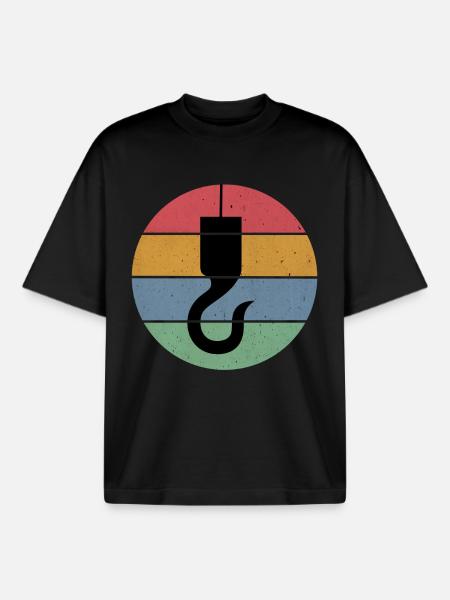 Crane hook crane operator - Boxy Heavyweight Unisex Organic T-Shirt by Stanley/Stella - black