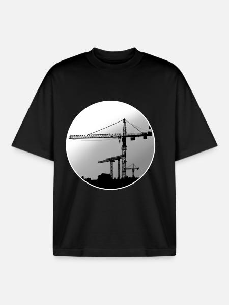 Crane operator crane - Boxy Heavyweight Unisex Organic T-Shirt by Stanley/Stella - black