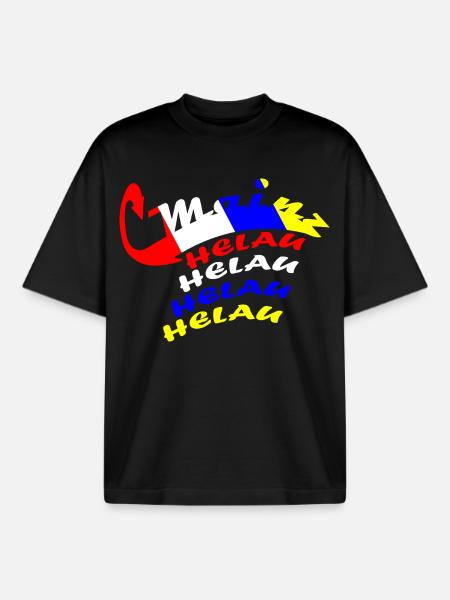 Helau Karnevalsdesign - Boxy Heavyweight Unisex Organic T-Shirt von Stanley/Stella - Schwarz