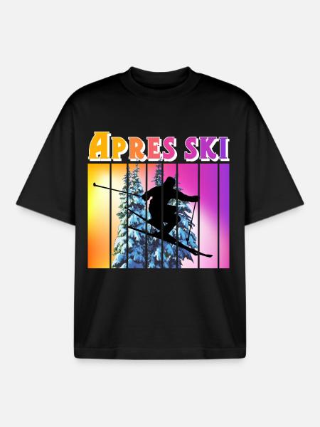 Apres ski - Boxy Heavyweight Unisex Organic T-Shirt by Stanley/Stella - black