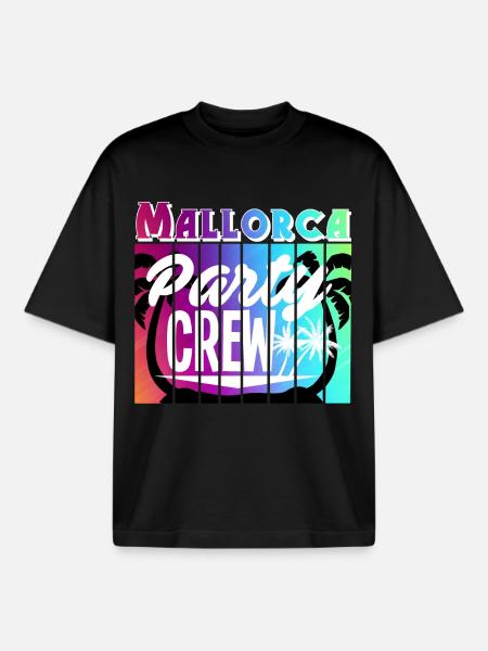 Mallorca Party Crew - T-shirt unisexe boxy épais biologique Stanley/Stella - noir