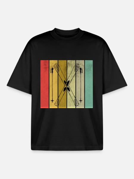 ski - Boxy Heavyweight Unisex Organic T-Shirt by Stanley/Stella - black