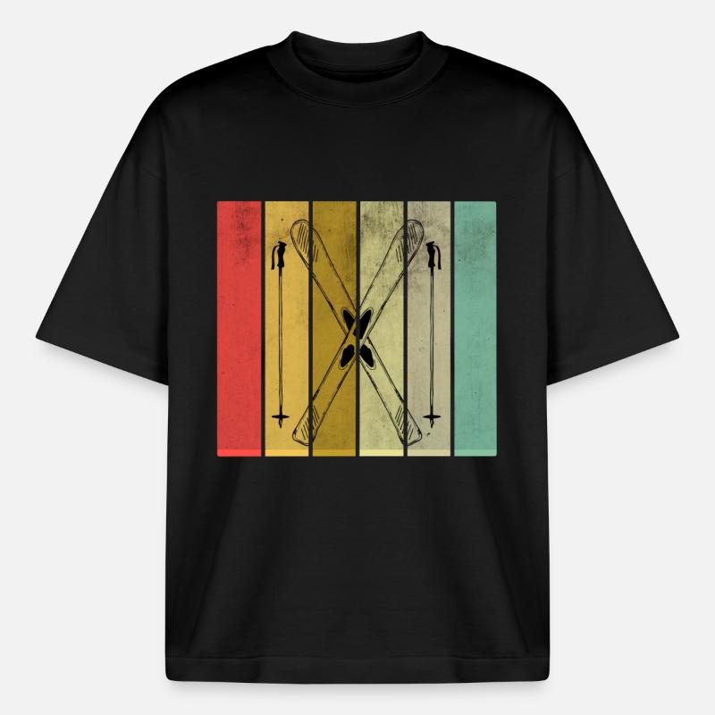 ski - T-shirt unisexe épais coupe boxy Stanley/Stella - noir
