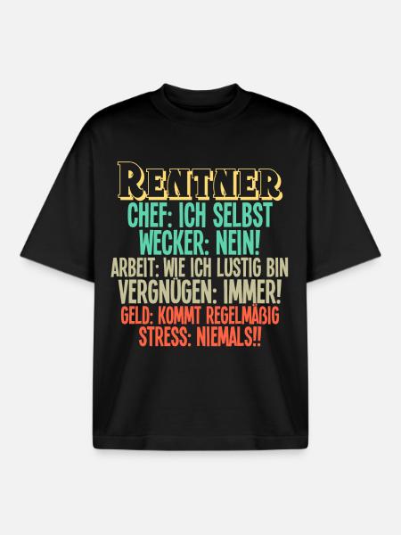 Rentner Rente - Boxy Heavyweight Unisex Organic T-Shirt von Stanley/Stella - Schwarz