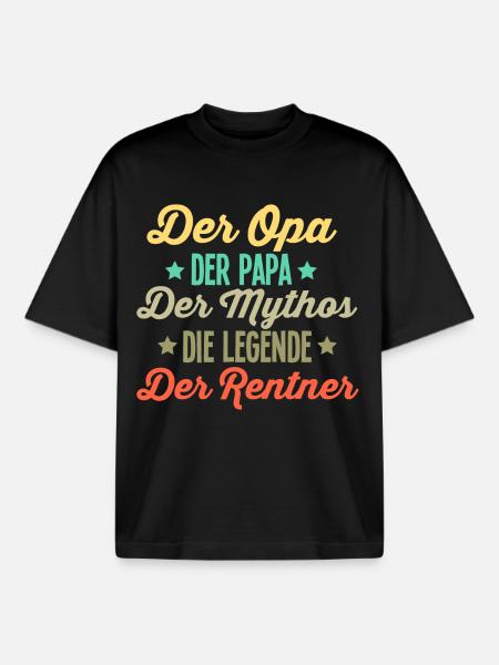 Opa Rentner Papa - Boxy Heavyweight Unisex Organic T-Shirt von Stanley/Stella - Schwarz