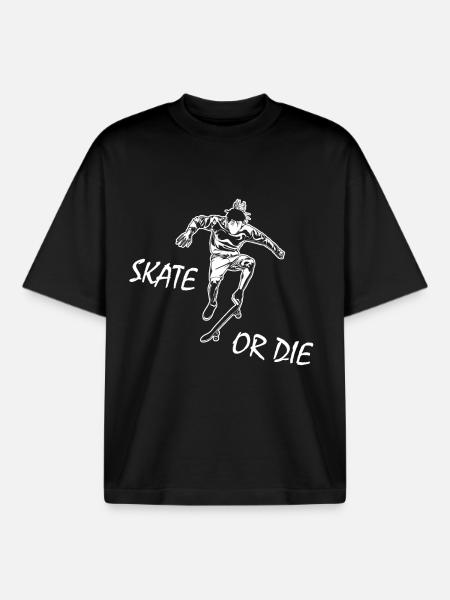 Skate Or Die - Boxy Heavyweight Unisex Organic T-Shirt by Stanley/Stella - black