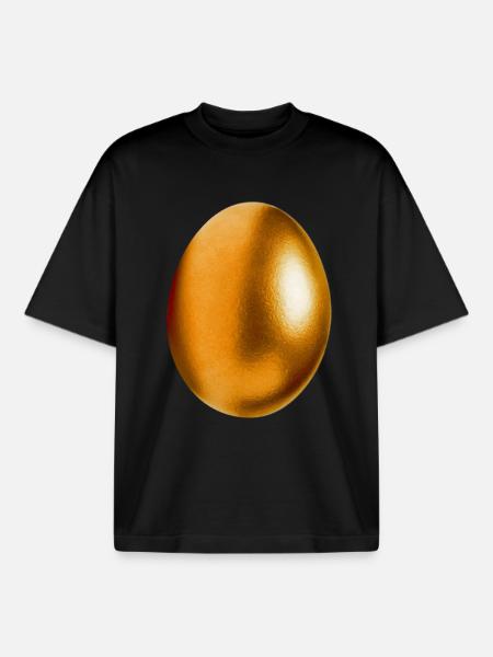 golden egg - Boxy Heavyweight Unisex Organic T-Shirt by Stanley/Stella - black