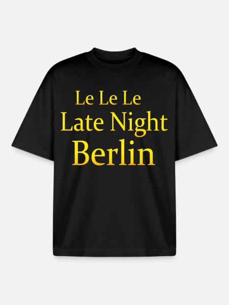 Le Le Le Late Night Berlin - Boxy Heavyweight Unisex Organic T-Shirt by Stanley/Stella - black