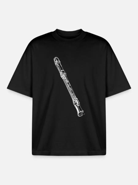 Recorder - Boxy Heavyweight Unisex Organic T-Shirt by Stanley/Stella - black