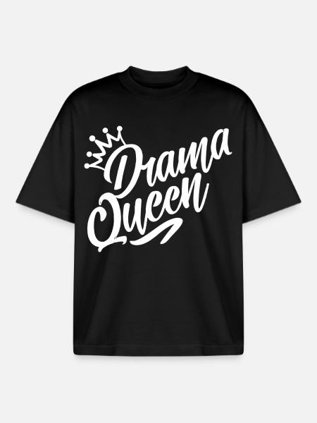 drama queen - Boxy Heavyweight Unisex Organic T-Shirt by Stanley/Stella - black