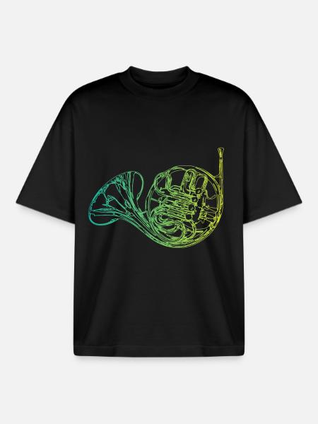 Instrument à cor - T-shirt unisexe boxy épais biologique Stanley/Stella - noir