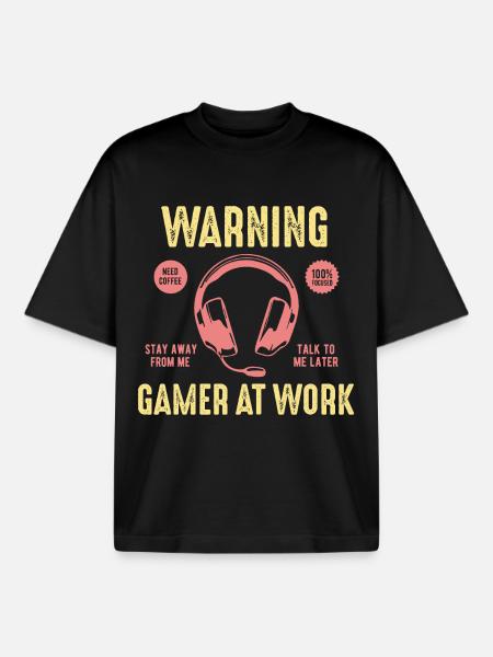 Computer games - Boxy Heavyweight Unisex Organic T-Shirt by Stanley/Stella - black