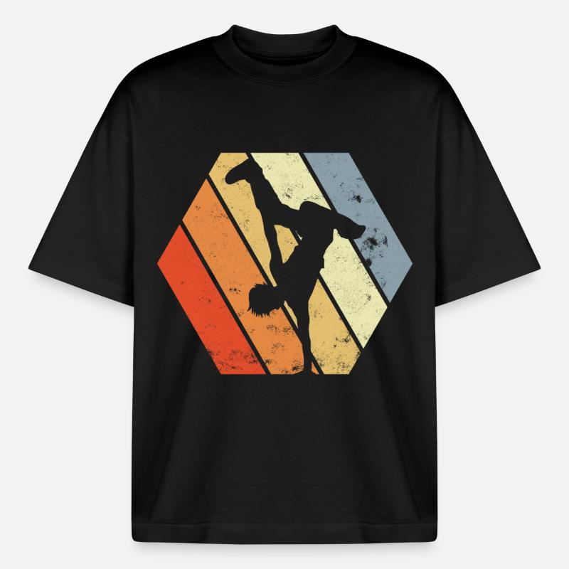 Breakdancer - T-shirt unisexe épais coupe boxy Stanley/Stella - noir