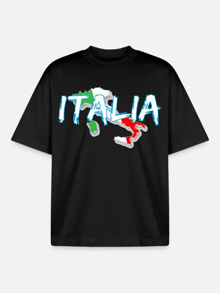 Italy Edo white boot - Boxy Heavyweight Unisex Organic T-Shirt by Stanley/Stella - black