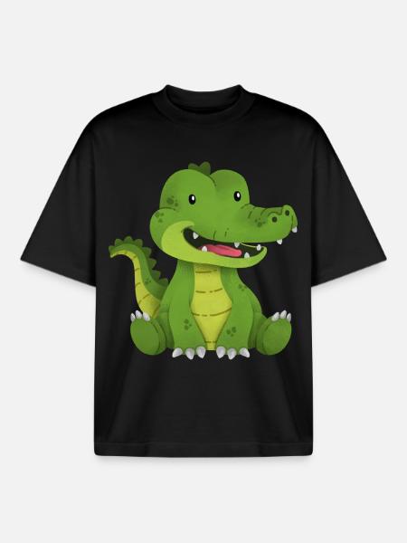 crocodile - T-shirt unisexe boxy épais biologique Stanley/Stella - noir