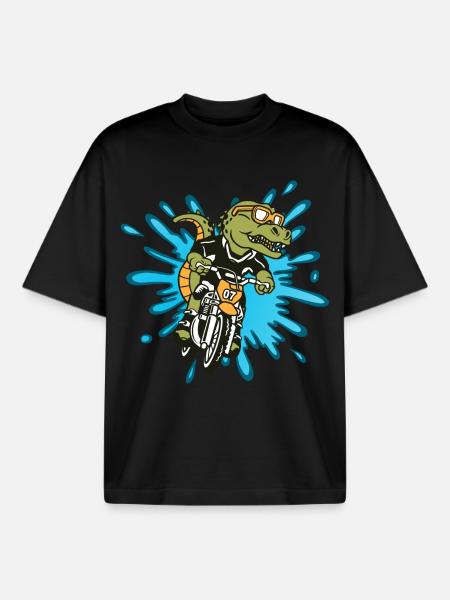 Alligator motocross - Boxy Heavyweight Unisex Organic T-Shirt by Stanley/Stella - black