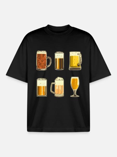 Bières - T-shirt unisexe boxy épais biologique Stanley/Stella - noir