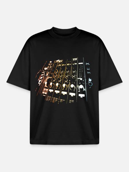 DISC JOCKEY - Boxy Heavyweight Unisex Organic T-Shirt by Stanley/Stella - black