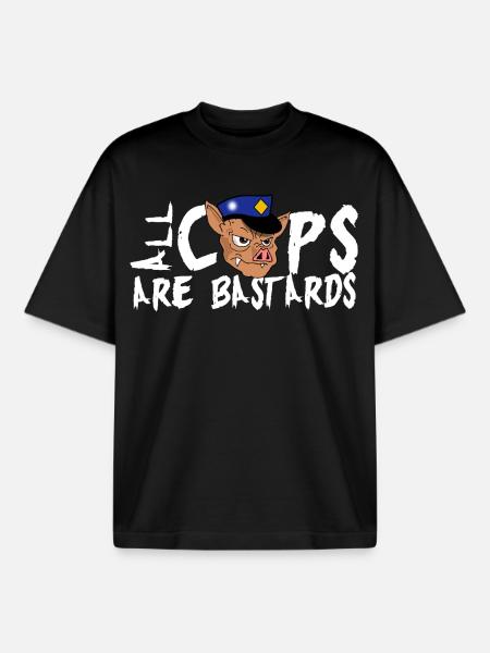 Cops are shit! - Boxy Heavyweight Unisex Organic T-Shirt by Stanley/Stella - black