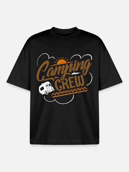 Équipe de camping-car - T-shirt unisexe boxy épais biologique Stanley/Stella - noir