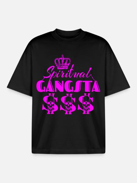 Spiritual Gangster Girl - Boxy Heavyweight Unisex Organic T-Shirt by Stanley/Stella - black