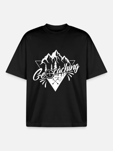 Géocaching - T-shirt unisexe boxy épais biologique Stanley/Stella - noir