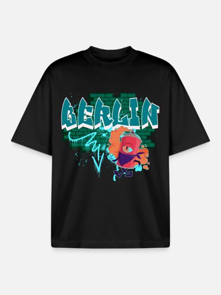 Berlin graffiti - Boxy Heavyweight Unisex Organic T-Shirt by Stanley/Stella - black