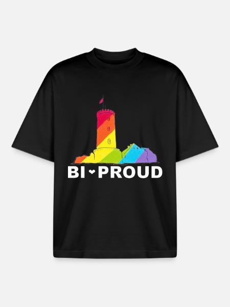 BI FIER - T-shirt unisexe boxy épais biologique Stanley/Stella - noir