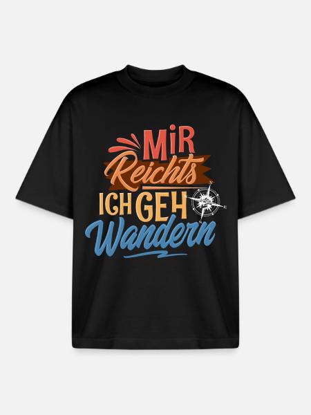 Wandern - Boxy Heavyweight Unisex Organic T-Shirt von Stanley/Stella - Schwarz