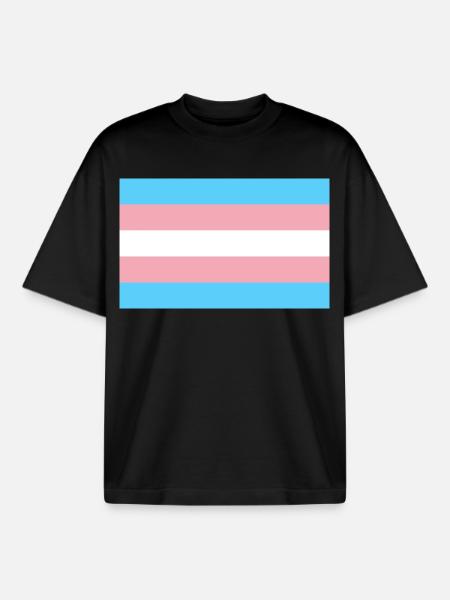 transgender sticker pride flag lgbt community - Boxy Heavyweight Unisex Organic T-Shirt by Stanley/Stella - black
